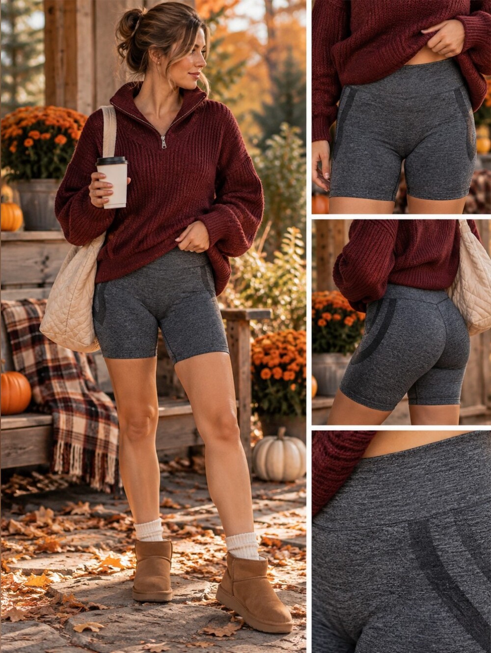 Avia Women’s Charcoal High Rise Biker Shorts Size M 8-10 Athletic